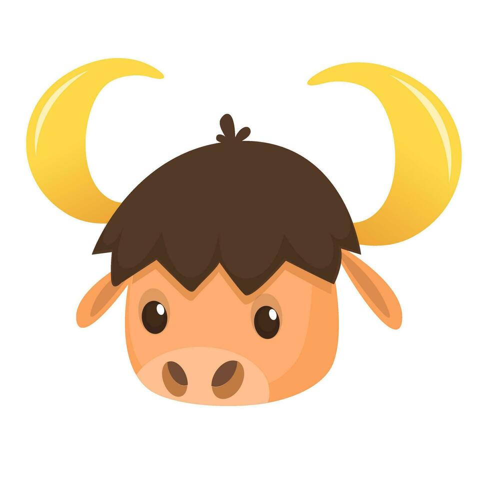 Vector illustration of Cartoon Buffalo head