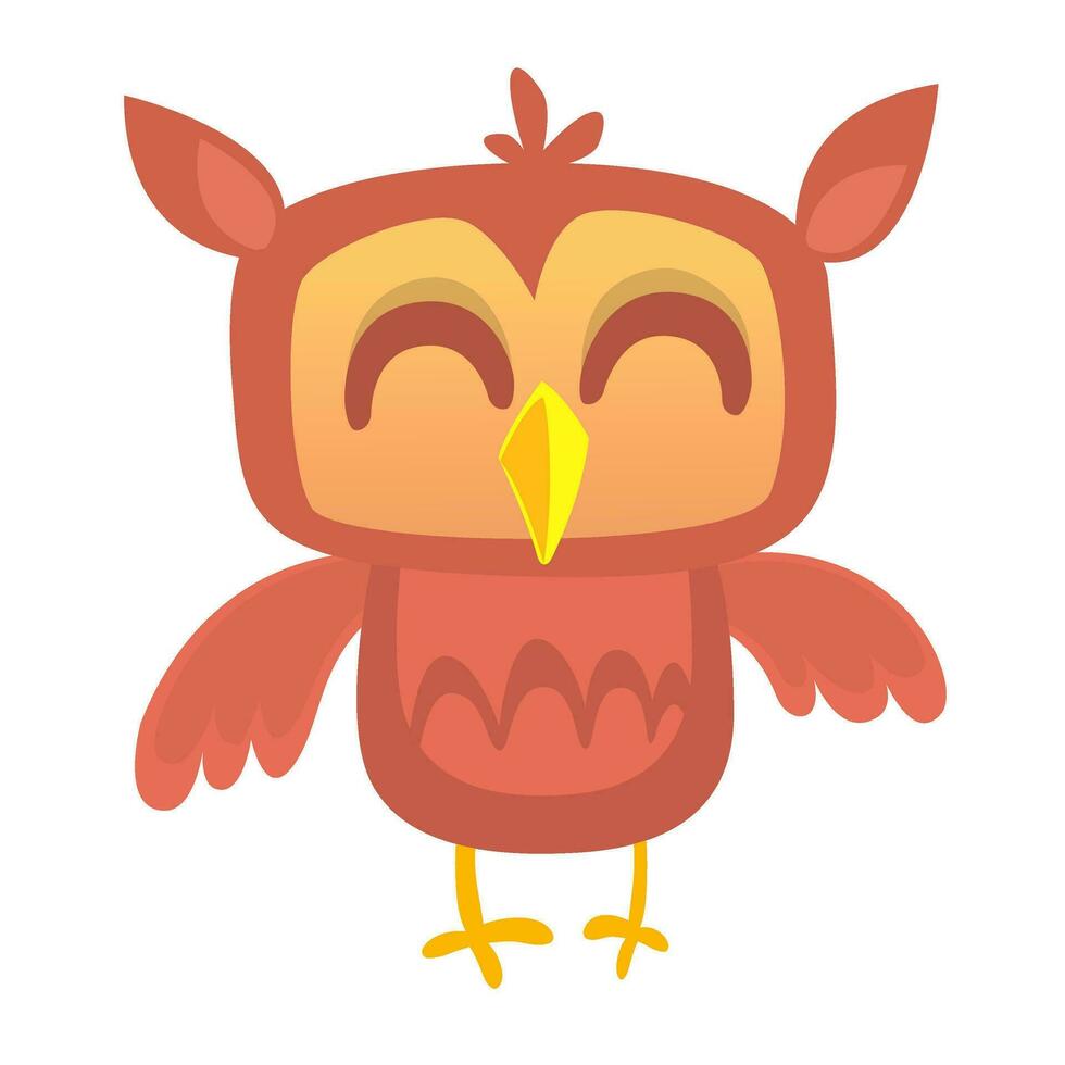 Funny cartoon owl. Vector illustration