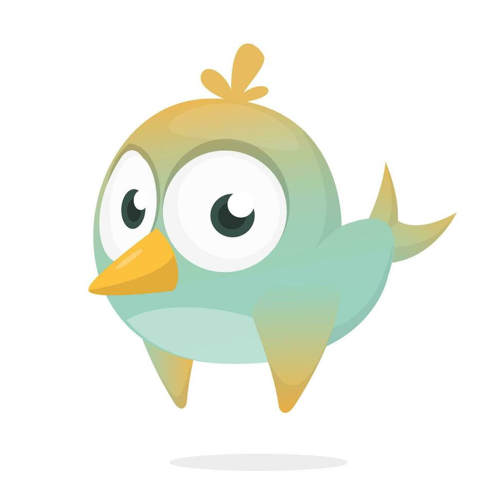 gracioso azul pájaro dibujos animados. vector ilustración