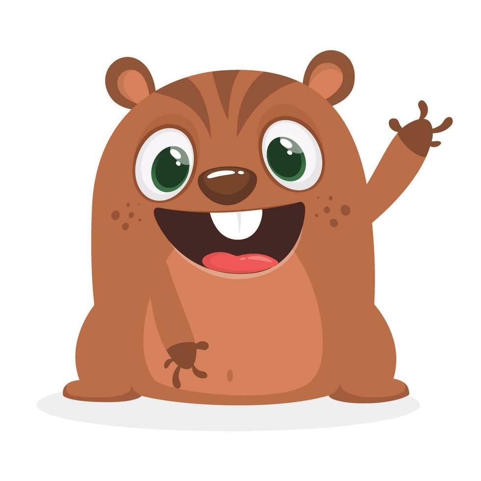 Cartoon marmot illustration vector