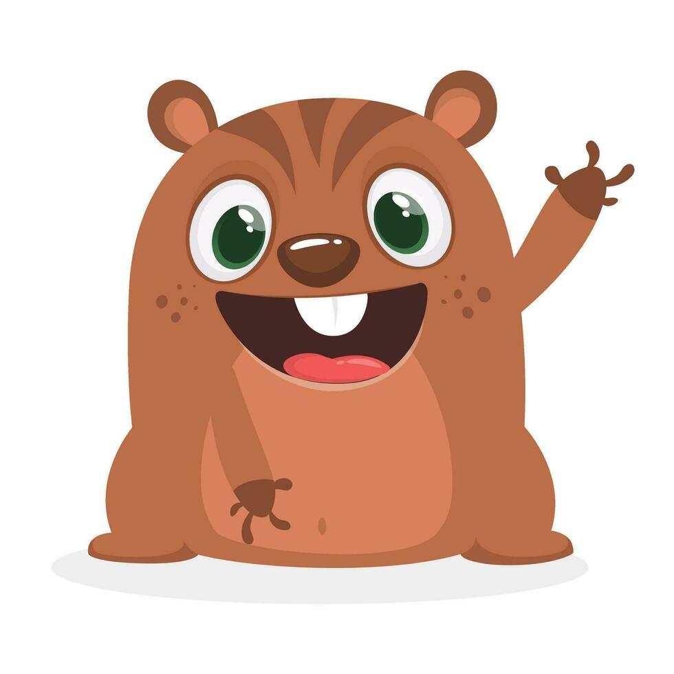 dibujos animados marmota ilustración vector