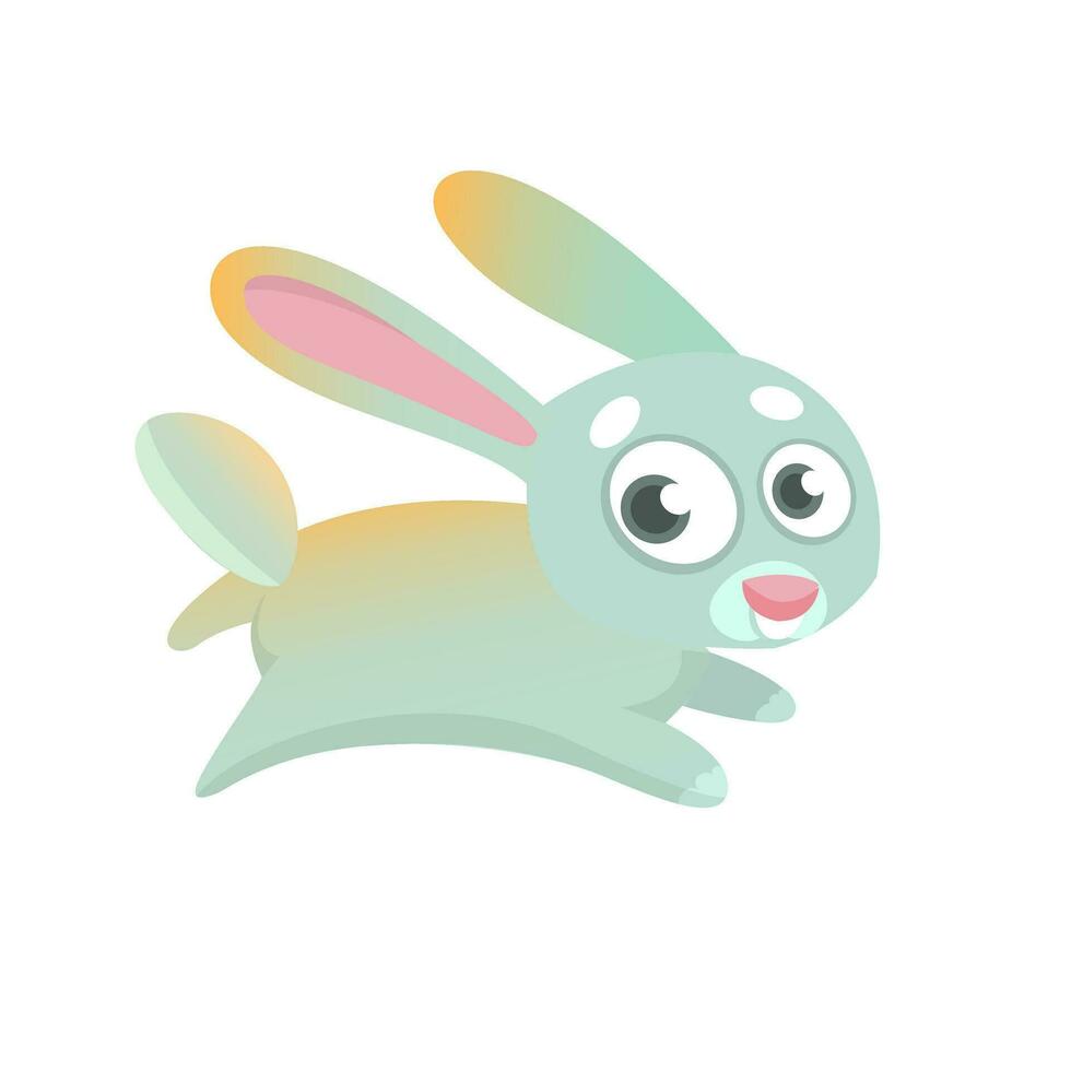 Cute cartoon bunny character. Vector illustration