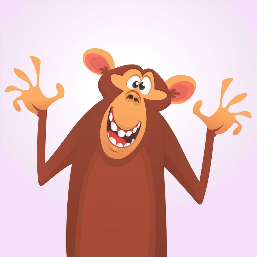 Cool cartoon monkey character vector