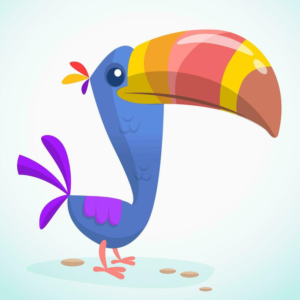 Toucan bird cartoon. Vector illustration of happy tukan isolated