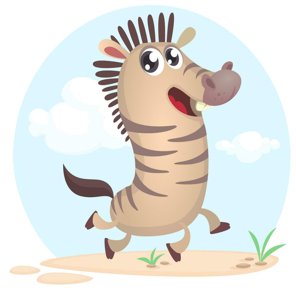 Cartoon illustration of zebra .Vector character illustration vector