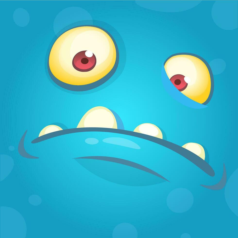 Cartoon monster face. Vector Halloween monster avatar