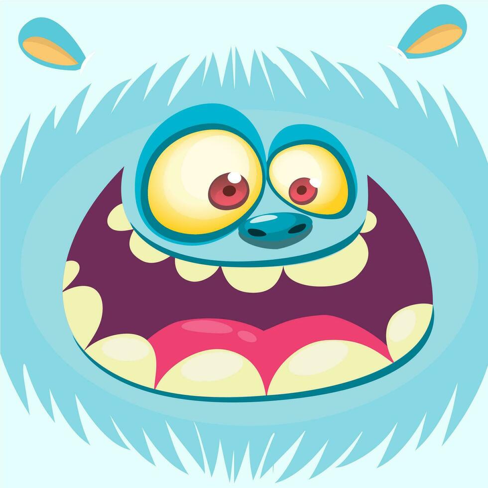 Cartoon monster face. Vector Halloween monster avatar