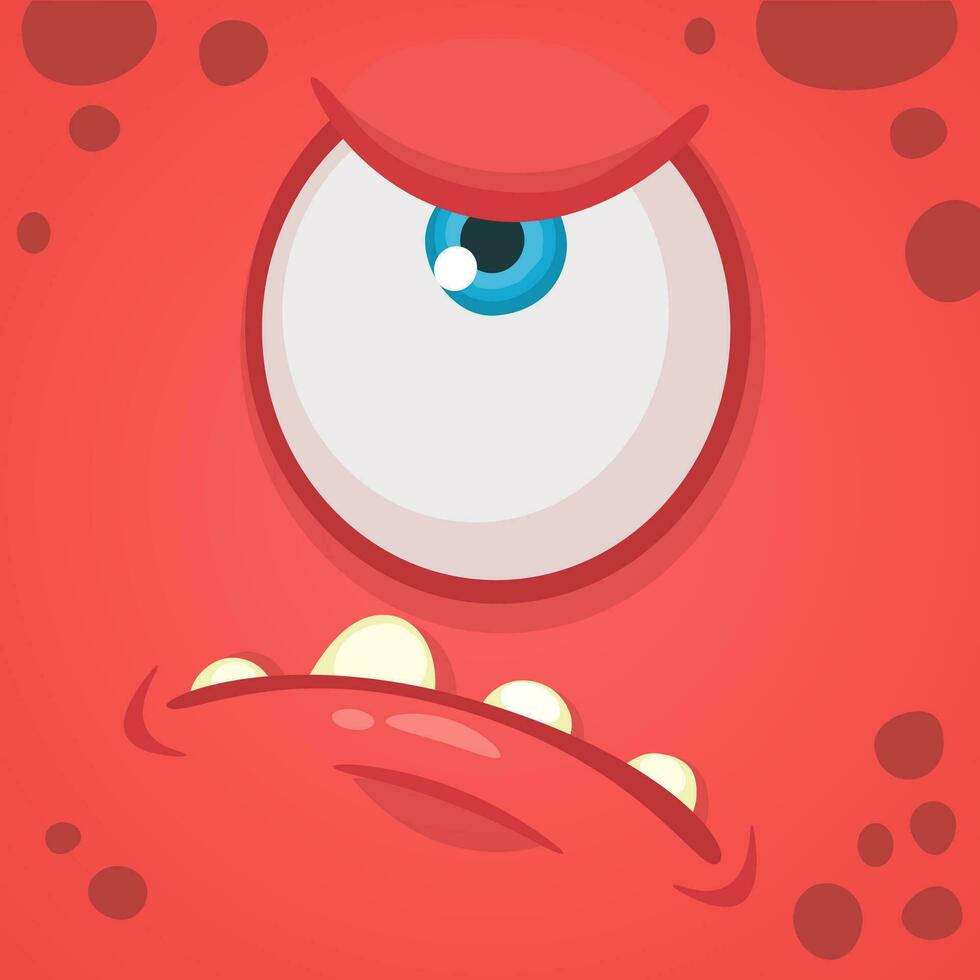 Cartoon monster face. Vector Halloween monster avatar