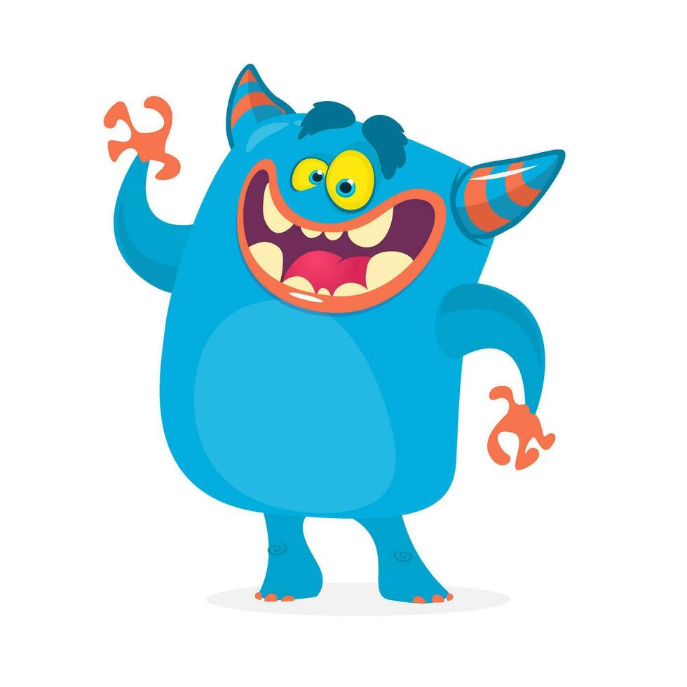 Funny cartoon monster. Vector illustration