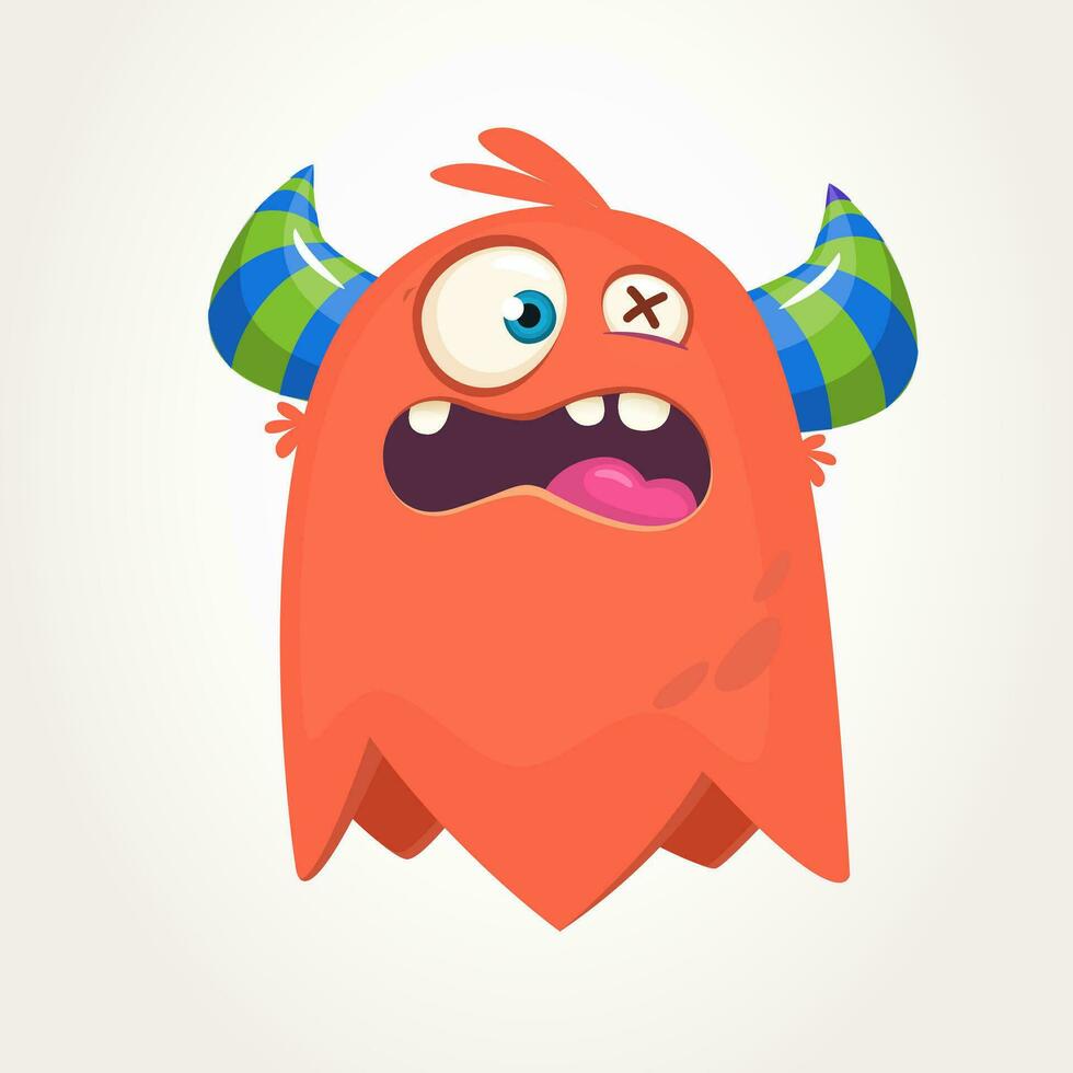Funny cartoon monster. Vector illustration