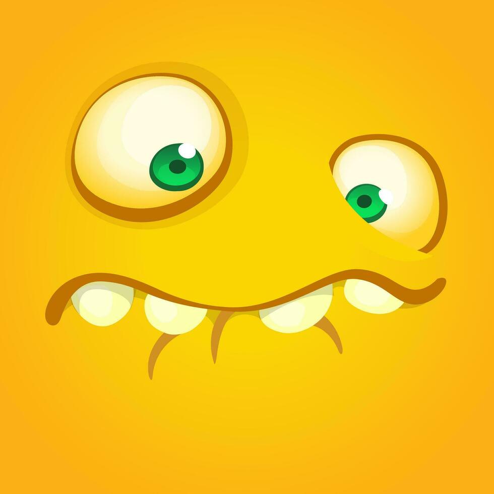 Cartoon monster face. Vector Halloween monster avatar