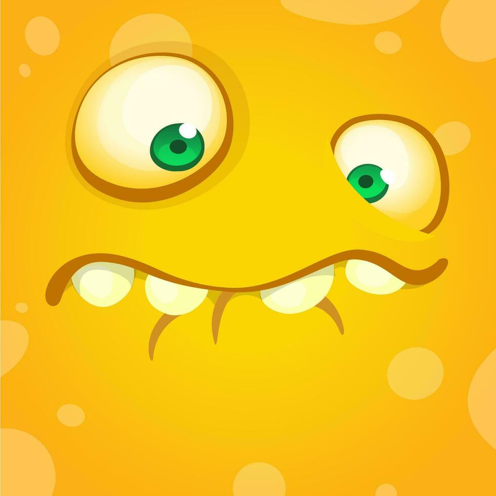 Cartoon monster face. Vector Halloween monster avatar