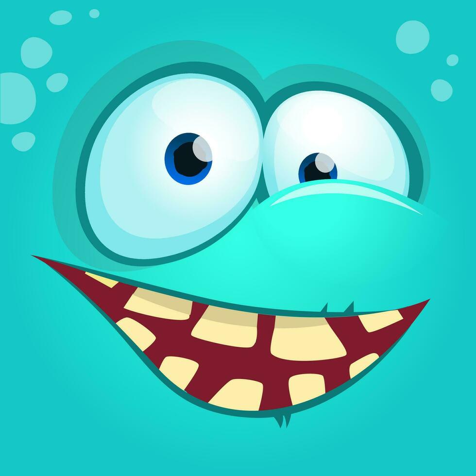 Cartoon monster face. Vector Halloween monster avatar