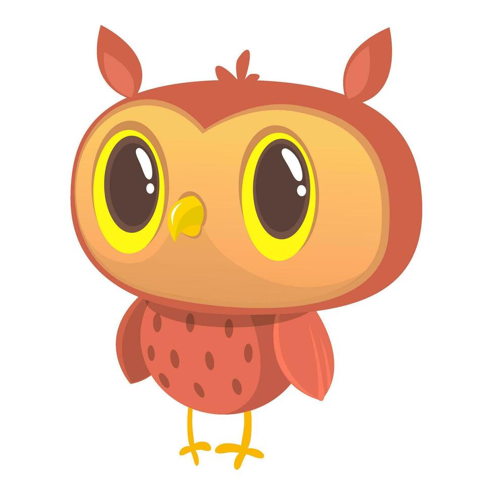 Funny cartoon owl. Vector illustration