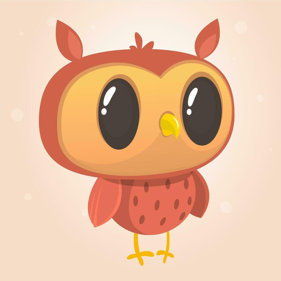 Funny cartoon owl. Vector illustration