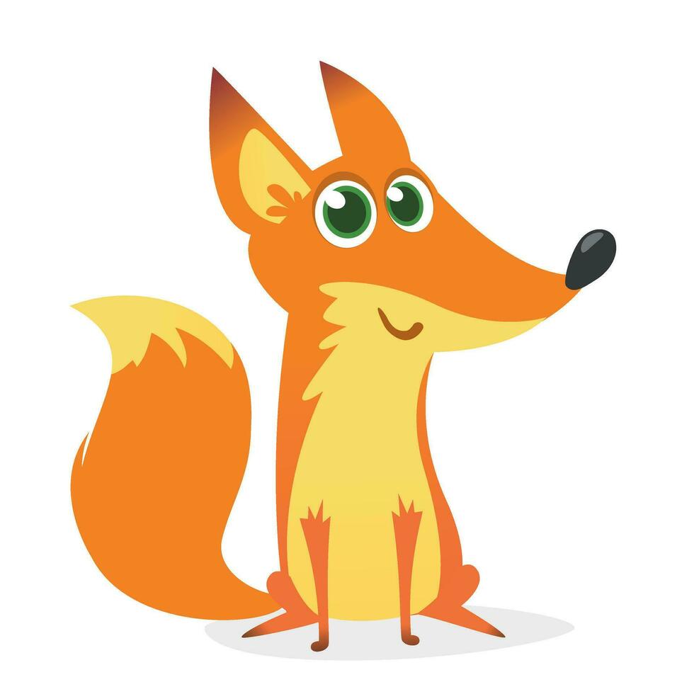 Cute cartoon fox. Vector illustration