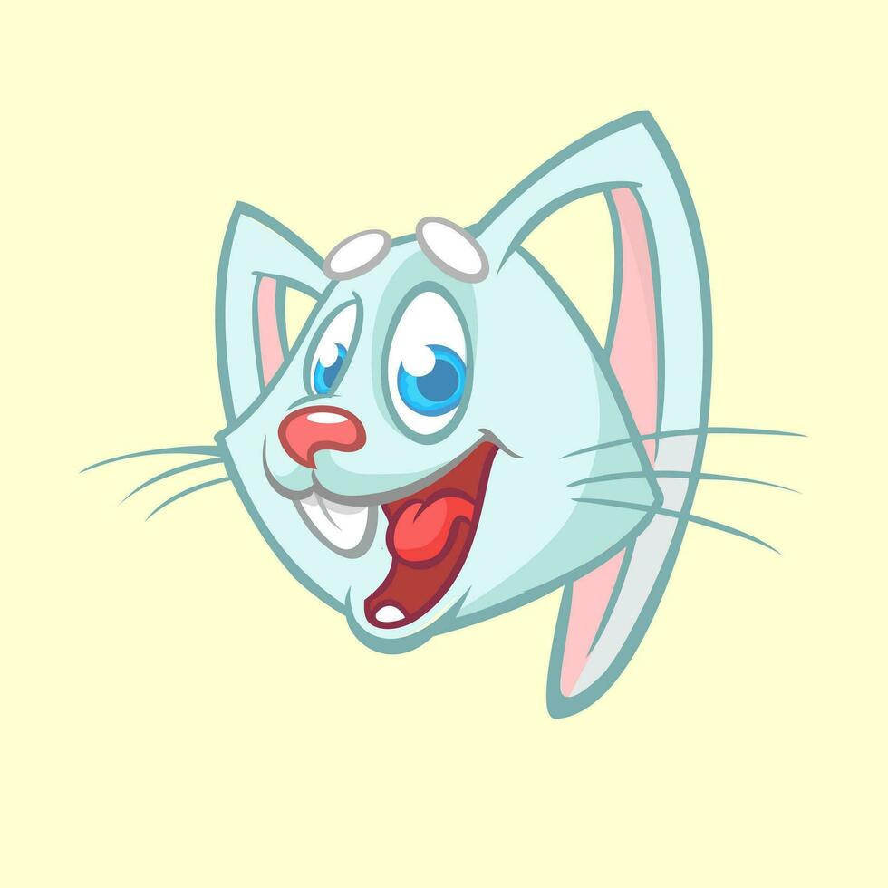 Cartoon rabbit head isolated white background vector