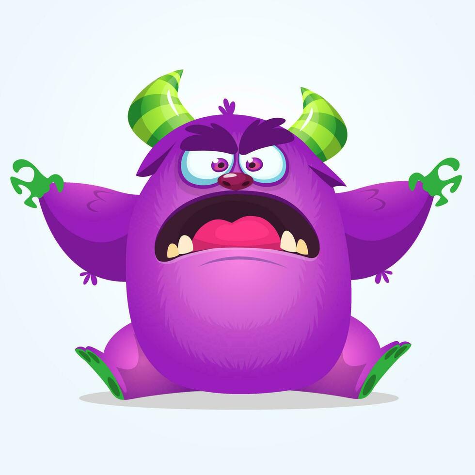 Cartoon funny monster. Halloween vector illustration