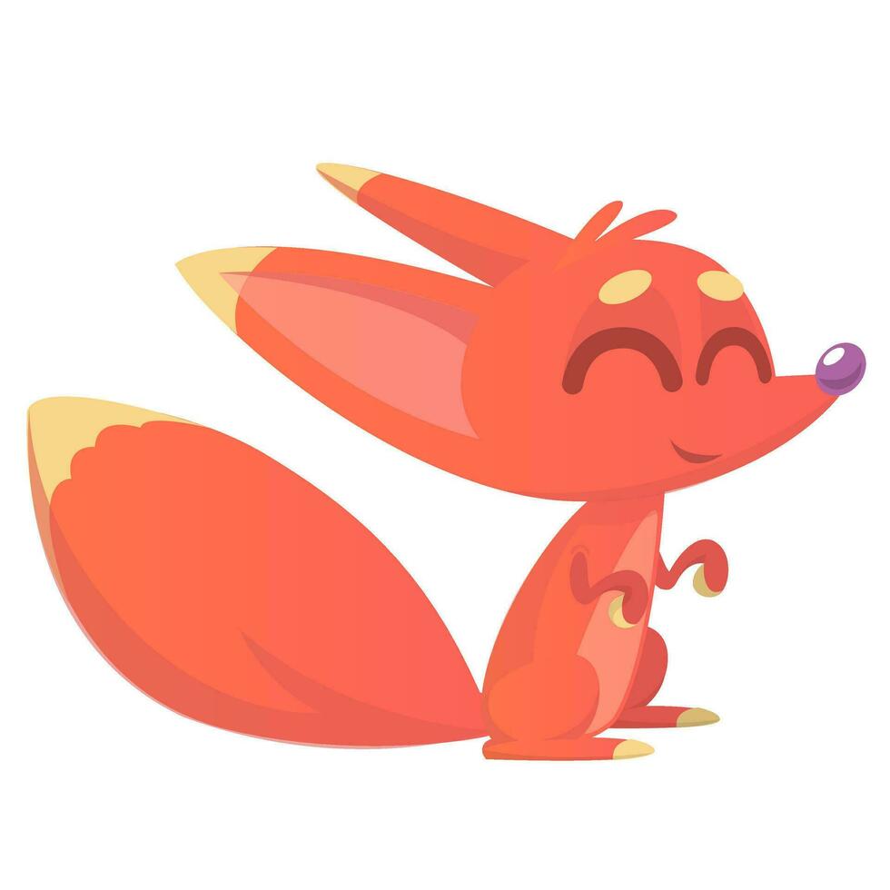 Cute cartoon fox illustration vector