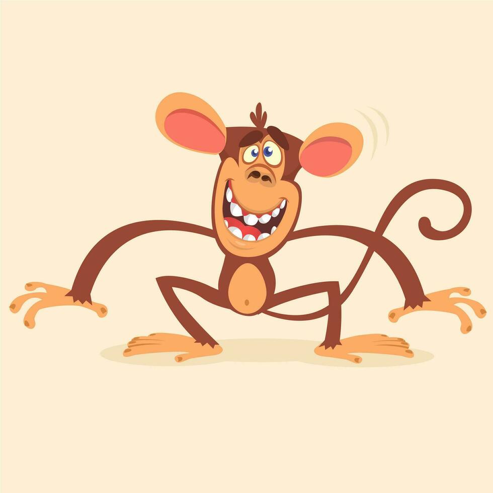 Cute cartoon monkey chimpanzee character vector