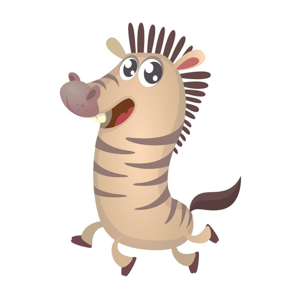 Cute cartoon zebra character icon. vector