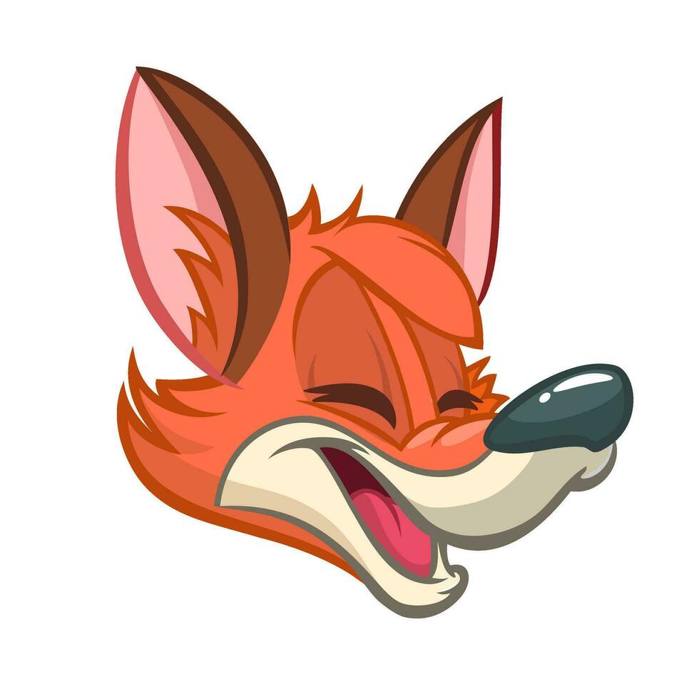 Cartoon fox head. Vector icon illustration