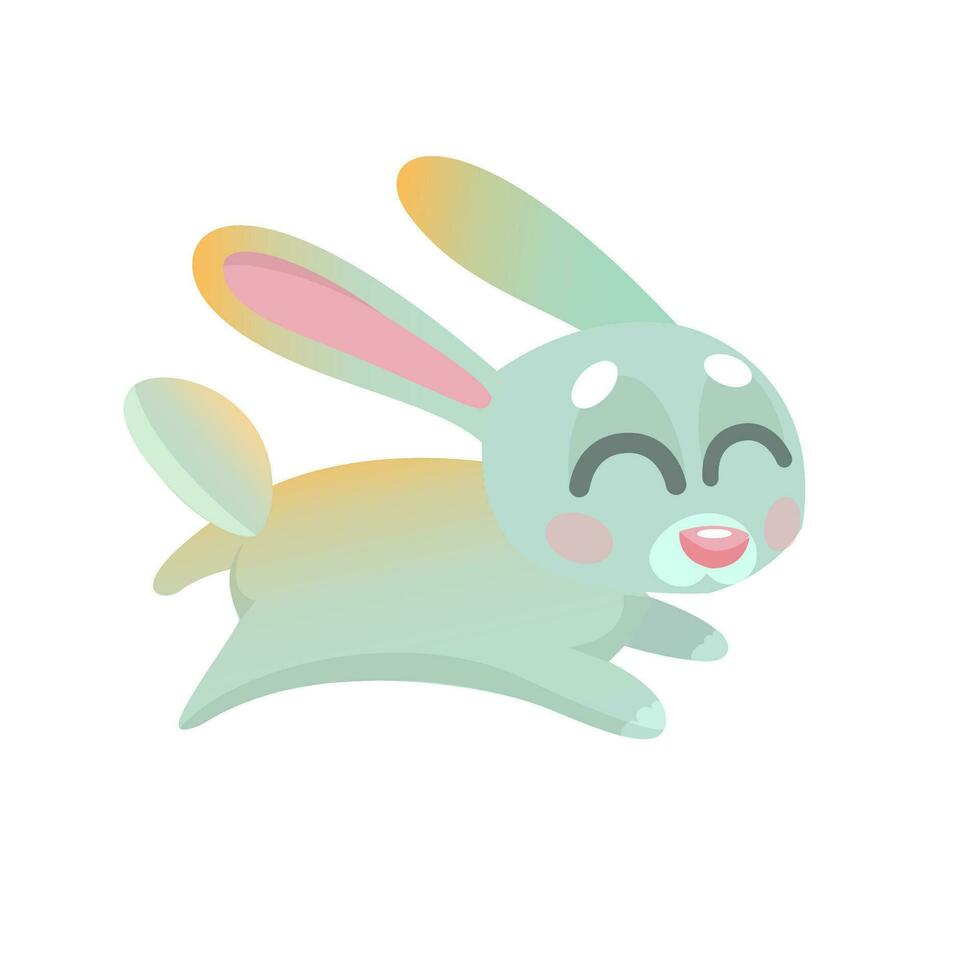 Cute cartoon bunny character. Vector illustration