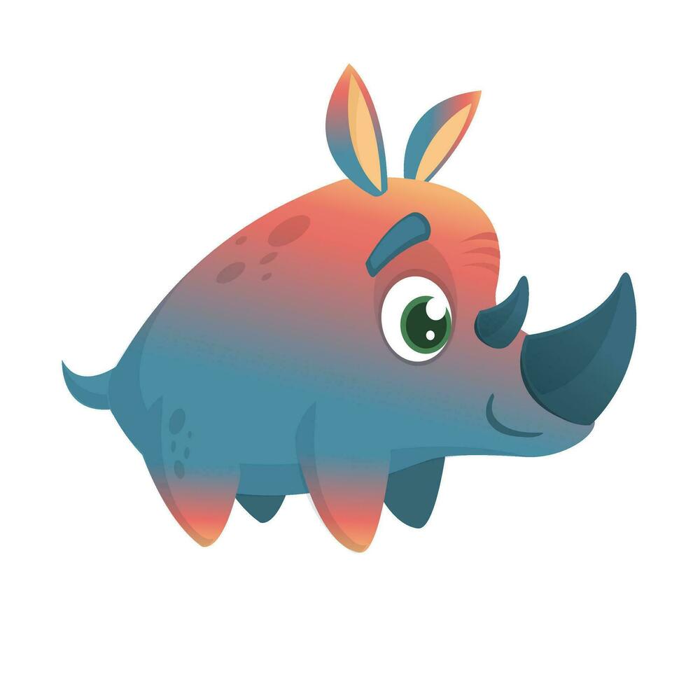 Cute Safari Rhino. Vector Illustration