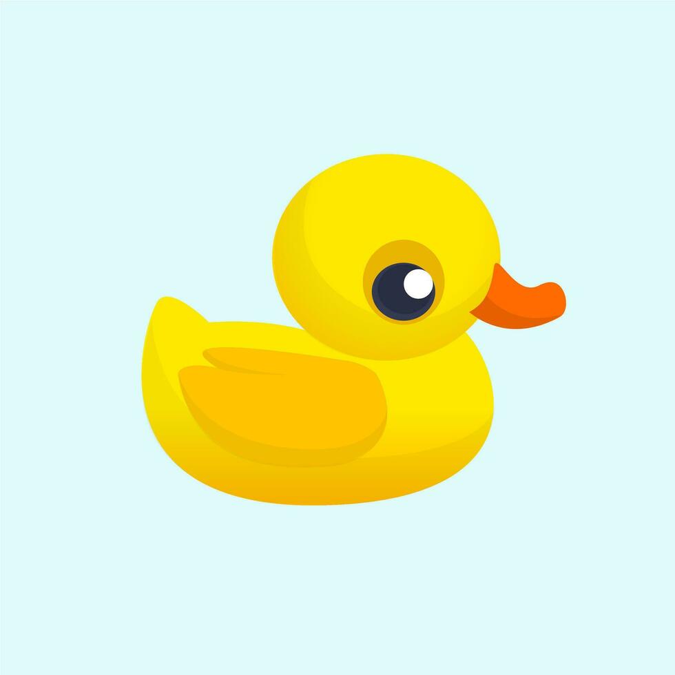 Rubber Duck Toy. Minimalistic duck cartoon Icon. Vector illustration