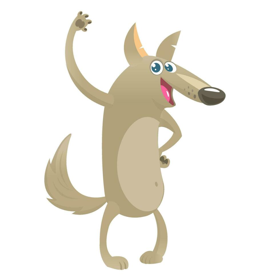 Cartoon wolf. Vector illustration for kids isolated