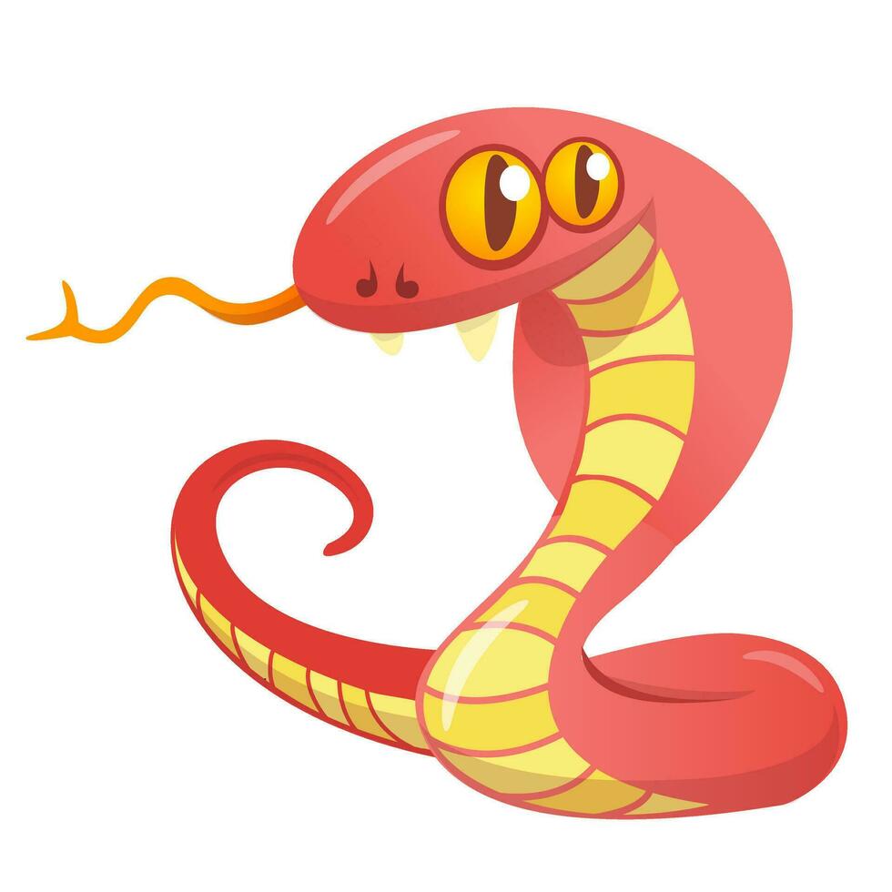 serpiente roja de dibujos animados vector