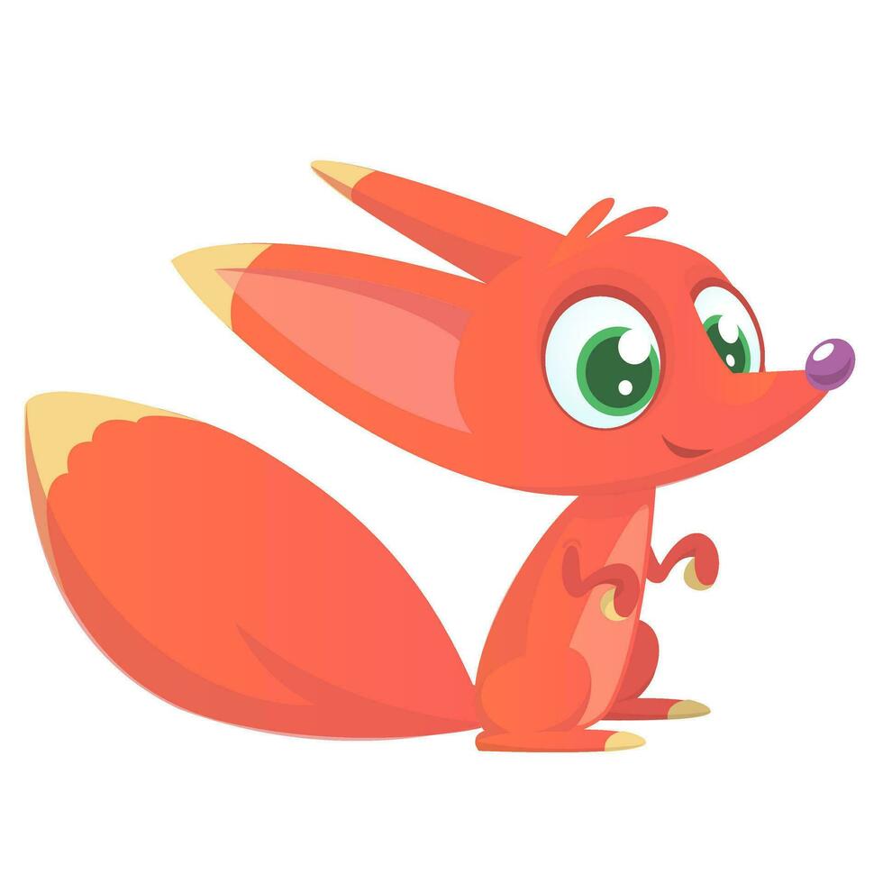 Cute cartoon fox illustration vector