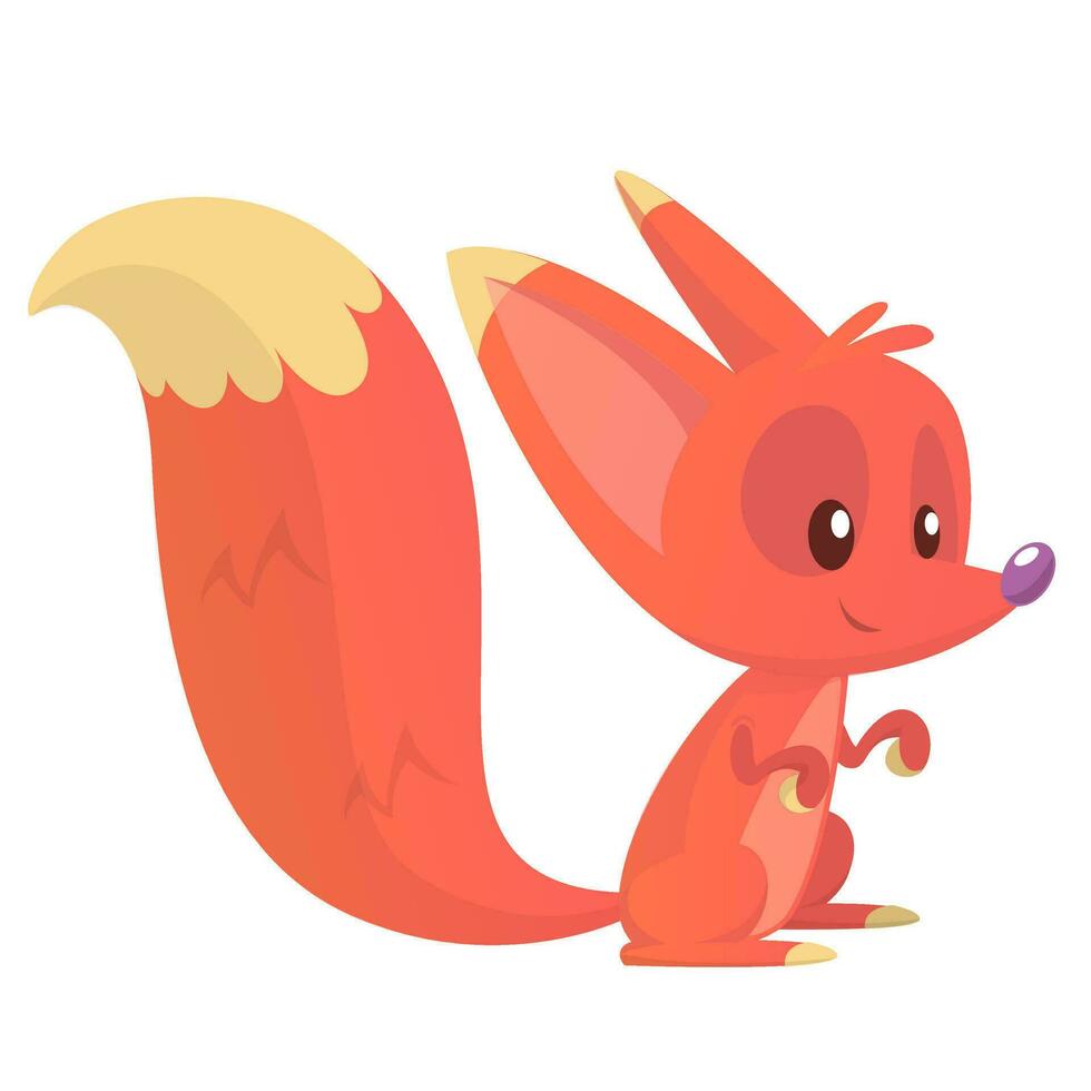 Cute cartoon fox character vector