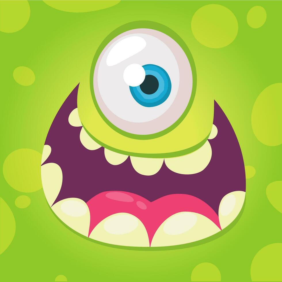 Cartoon monster face. Vector Halloween monster avatar