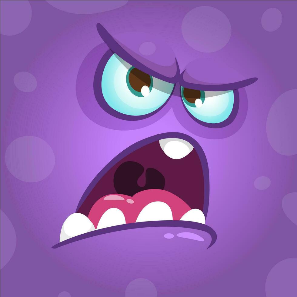Funny angry cartoon monster face. Halloween illustration. Prints design for t-shirts vector