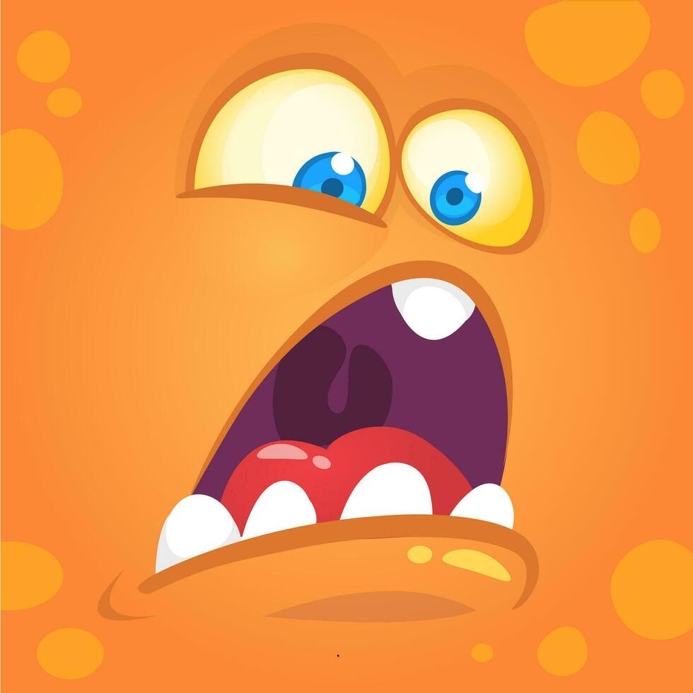 Cartoon monster face. Vector Halloween monster avatar