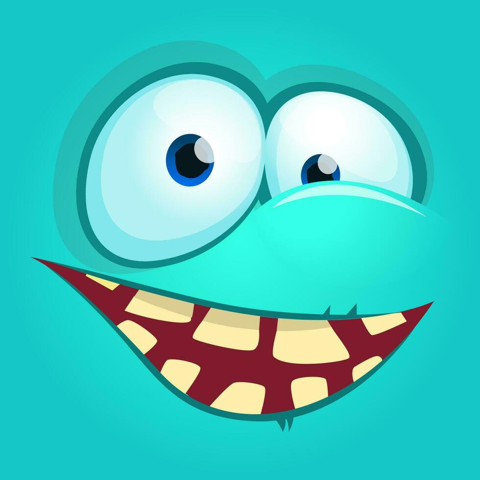 Cartoon monster face. Vector Halloween monster avatar