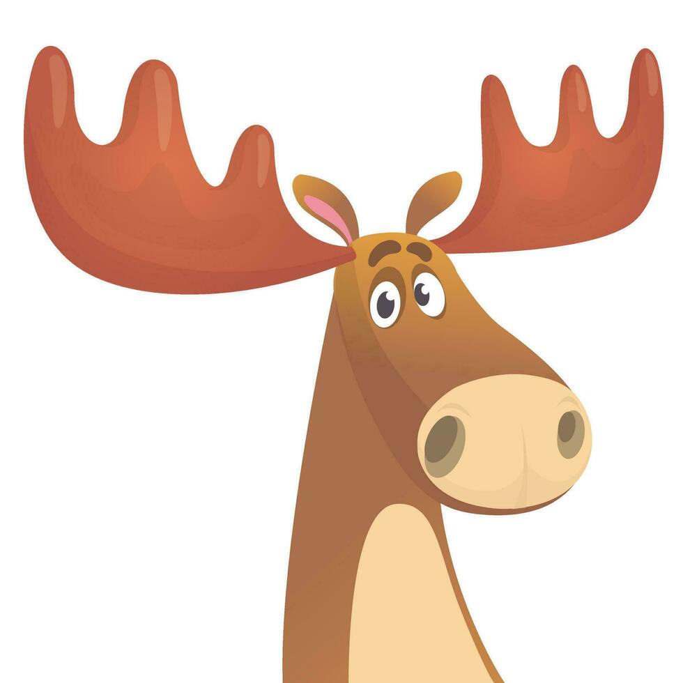 Cool cartoon moose. Vector illustration