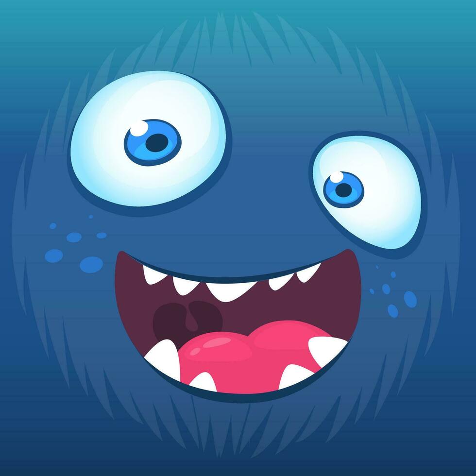 Cartoon monster face. Vector Halloween monster avatar