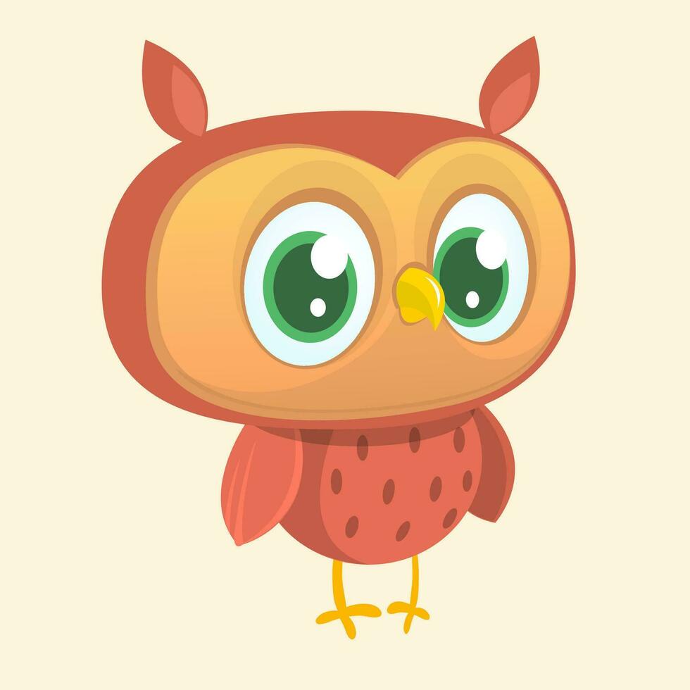 Cute cartoon owl vector