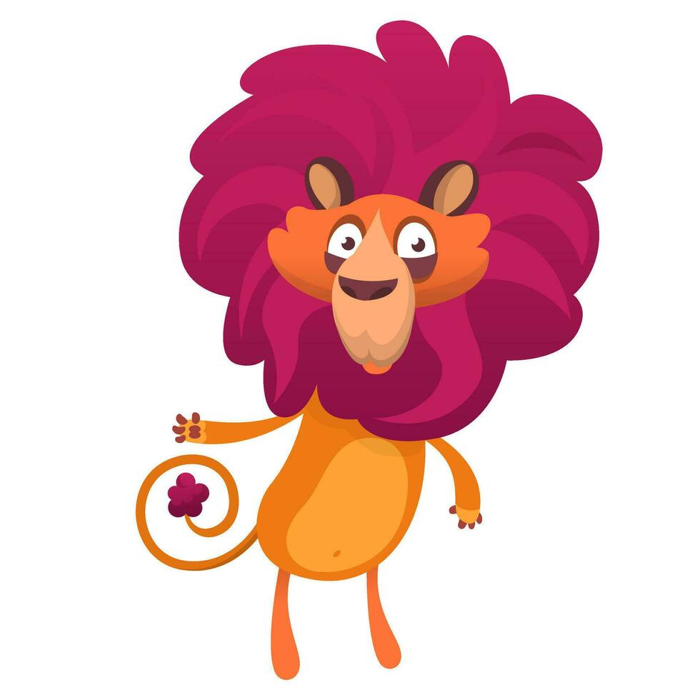 linda dibujos animados león caracter vector