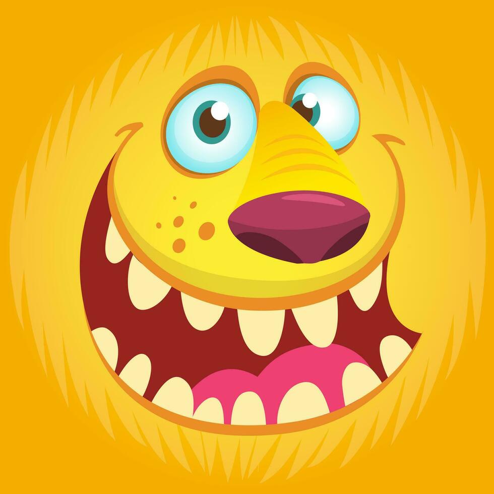 Cartoon monster face. Vector Halloween monster avatar