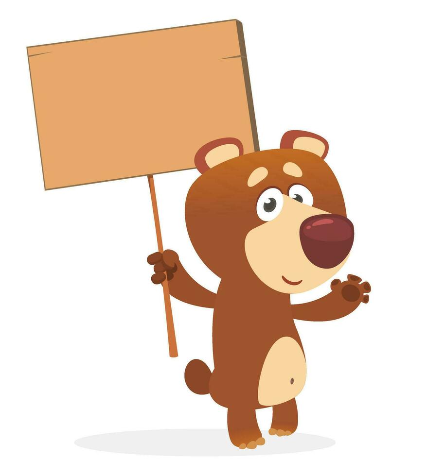 Cute cartoon bear. Vector illustration