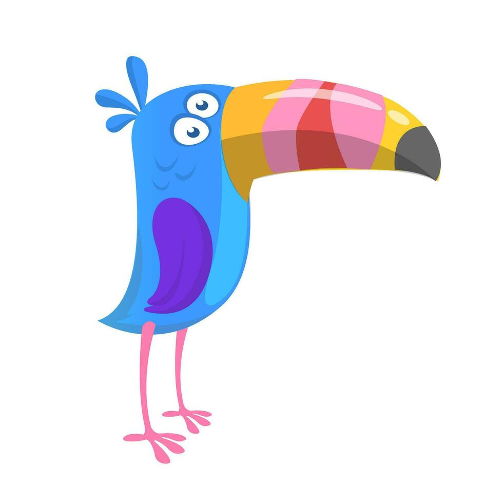 Funny cartoon tucan btropic bird illustration vector