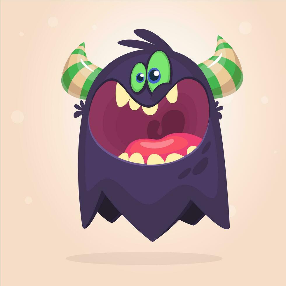 Funny cartoon monster. Vector illustration