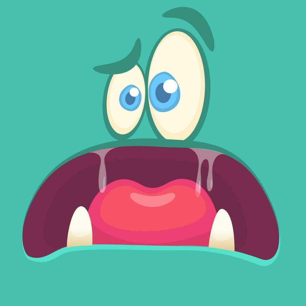 Cartoon monster face. Vector Halloween monster avatar