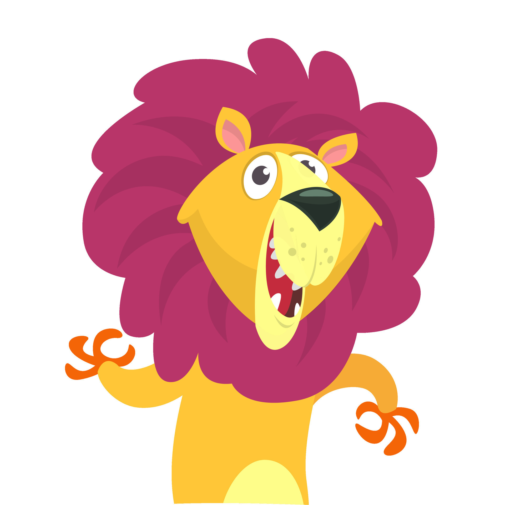 Happy Lion Animal Character Cartoon Color Book Stock Illustration