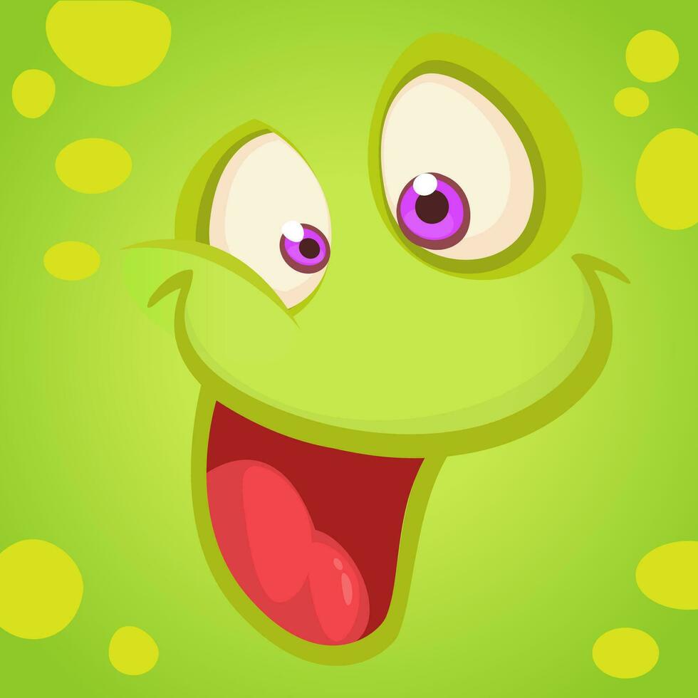 Cartoon monster face. Vector Halloween monster avatar