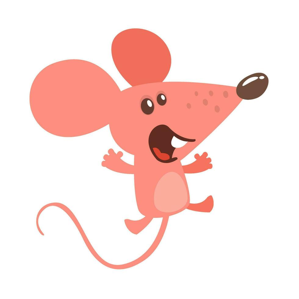 Cute cartoon mouse. Vector illustration isolated