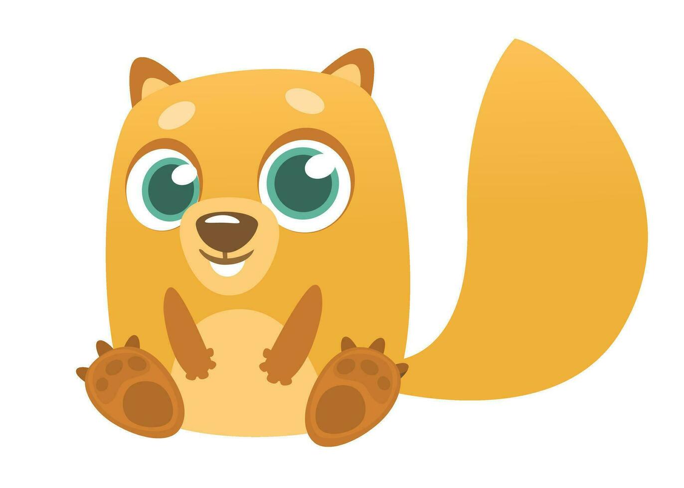 Cartoon Chipmunk or marmot laughing. Vector illustration